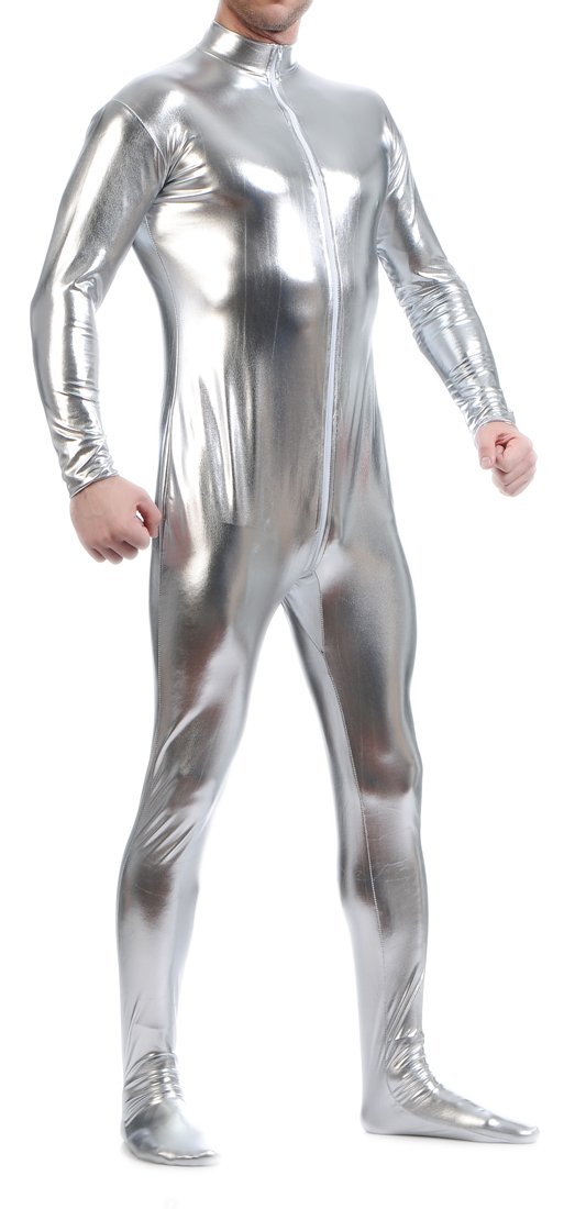 Seeksmile Unisex Metallic Bodysuit – Shiny Spandex Zentai Suit